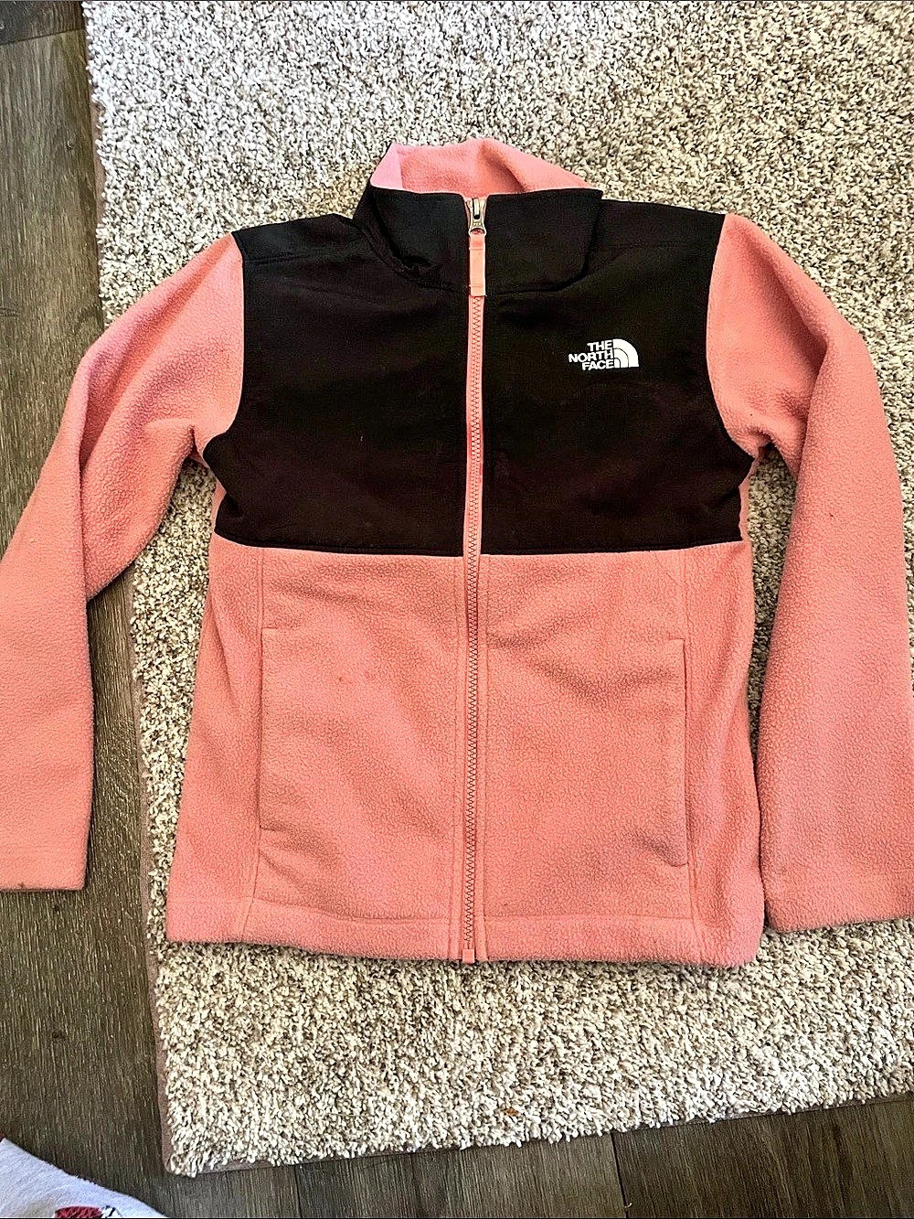 The North Face Youth Glacier Full-Zip Fleece Jacket Pink & Black Girls Small